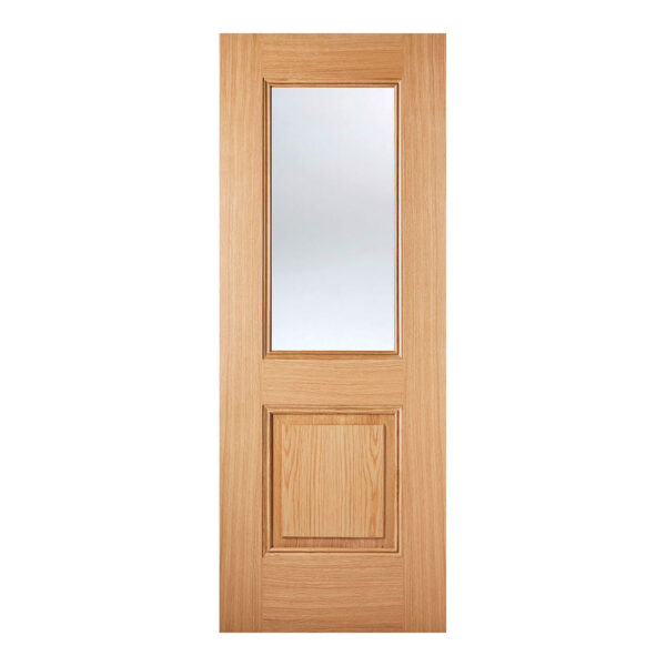 Arnhem 1L Pre Finished Oak Internal Door 1 Light Clear Glazing