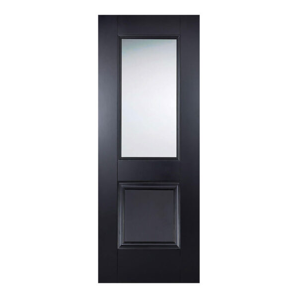 Arnhem 1L Primed Plus Black Internal Door 1 Light Clear Glazing