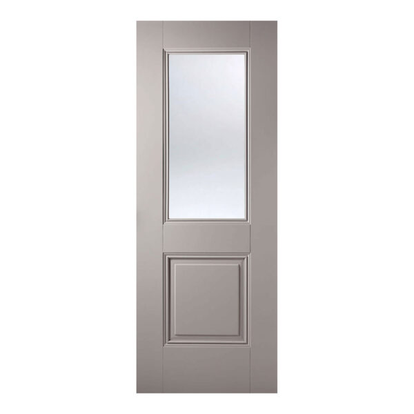 Arnhem 1L Primed Plus Silk Grey Internal Door 1 Light Clear Glazing