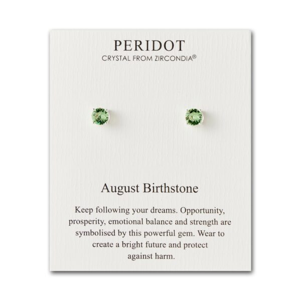 August Peridot Birthstone Earrings Created with Zircondia® Crystals