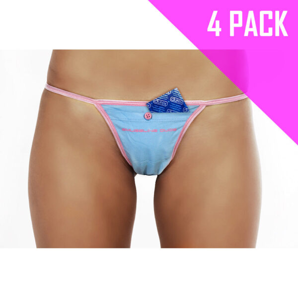 BABY BLUE | SMUGGLING DUDS FEMALE STASH POCKET THONG 4 PACK