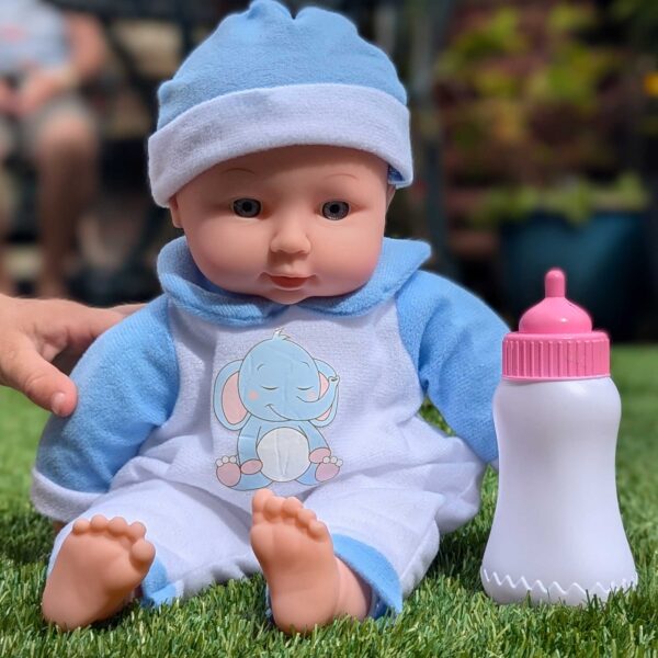 BabyBoo Bed Time Baby Doll with Bottle Blue