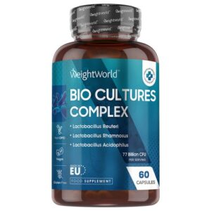 Bio Culture Complex 77 Billion CFU 20 Strain Probiotic Complex 60 Capsules Natural Prebiotic Supplement