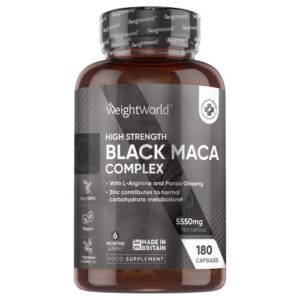 Black Maca Root Complex 5500mg 180 Capsules WeightWorld