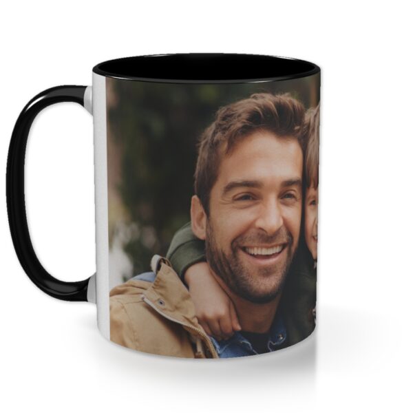 Black Photo Mug | Personalised Mugs | Add Your Own Photo | Dishwasher and Microwave Safe | Black Inside Of Mug | ASDA photo