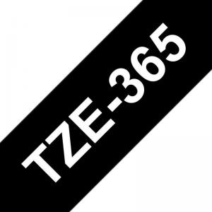 Brother TZE365 White on Black 8M x 36mm Gloss Tape 14086J