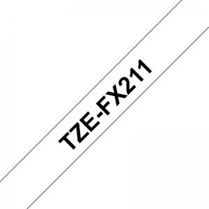 Brother TZEFX211 Black on White 8M x 6mm Flexi Tape 14131J