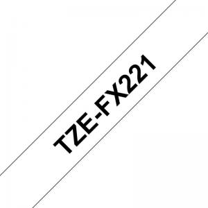 Brother TZEFX221 Black on White 8M x 9mm Flexi Tape 14132J