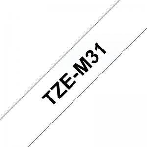 Brother TZEM31 Black on Clear 8M x 12mm Matt Tape 14145J