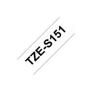 Brother TZES151 Black on Clear 8M x 24mm Strong Adhesive Tape 14166J