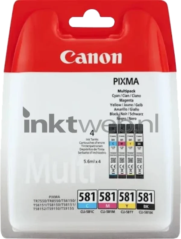 Canon CLI 581 4 pack zwart en kleur