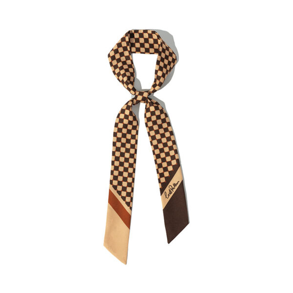 Checkerboard Twilly Scarf Coffee