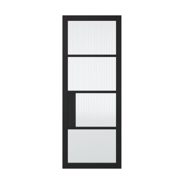 Chelsea 4L Primed Plus Black Internal Door 4 Lights with Reeded Glazing