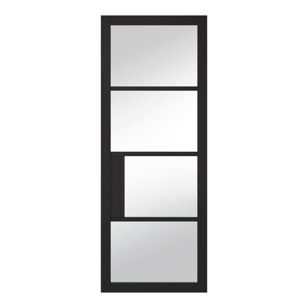 Chelsea 4L Primed Plus Black Internal Door Clear Glazing