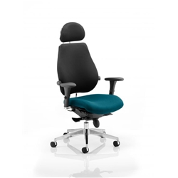 Chiro Plus Posture Chair Ultimate With Headrest Kingfisher