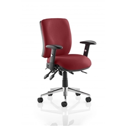 Chiro Task Operator Chair Medium Back Chilli Colour With Ar