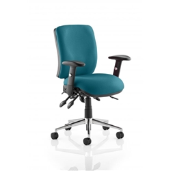 Chiro Task Operator Chair Medium Back Kingfisher Colour Wit