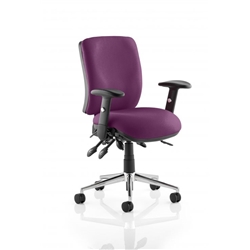 Chiro Task Operator Chair Medium Back Purple Colour With Ar