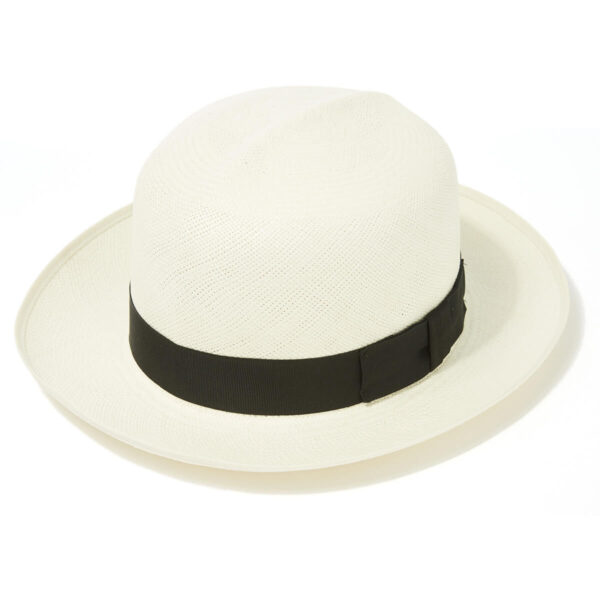 Classic Folder Panama Hat With Black Band Cream Binding