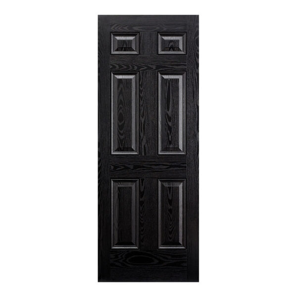 Colonial 6P Pre Finished Black Front Face With White Inside Face and Edges External Composite Door