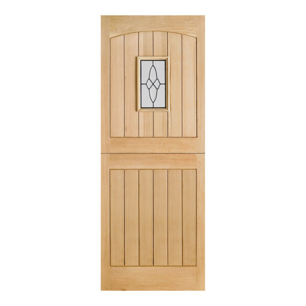 Cottage Stable 1L Unfinished Oak External Door 1 Light With Leaded Double Glazed Unit