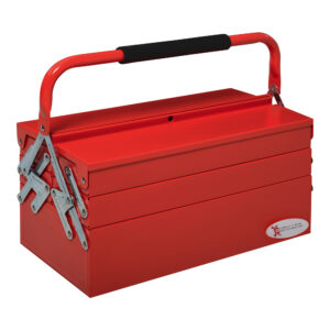 DURHAND Professional Metal Tool Box 3 Tier 5 Tray Cantilever Storage Cabinet with Carry Handle 45cmx225cmx345cm Red