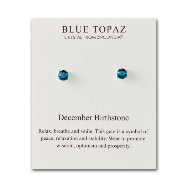 December Blue Topaz Birthstone Earrings Created with Zircondia® Crystals