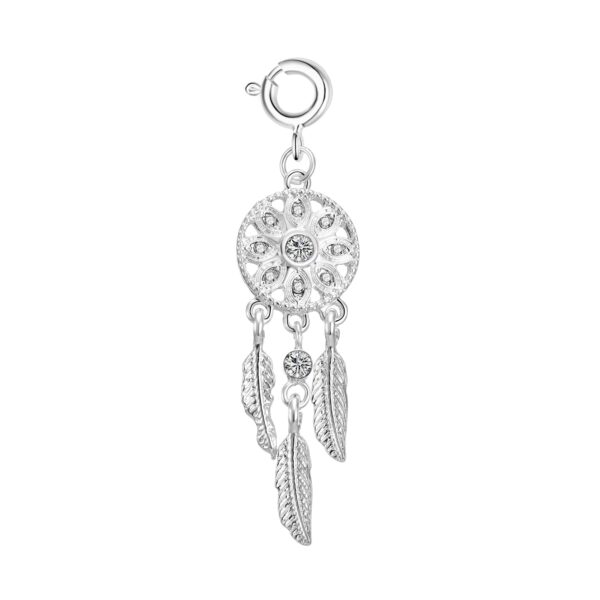 Dream Catcher Charm Created with Zircondia® Crystals