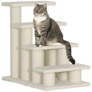 Durable Pet Stairs Ramp, Easy Climb Cat Tree Ladder, Indoor Climbing Frame Staircase for Pets Aosom UK