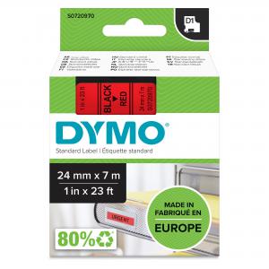 Dymo 53717 24mm x 7m Black on Red Tape 10116J