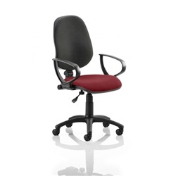 Eclipse I Lever Task Operator Chair Black Back Chilli Colou