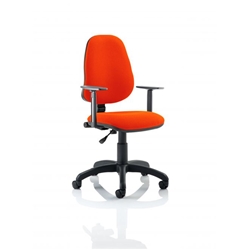 Eclipse I Lever Task Operator Chair Pimento Colour With Arm