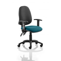 Eclipse II Lever Task Operator Chair Black Back Kingfisher