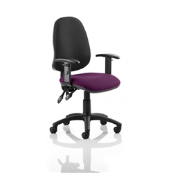 Eclipse II Lever Task Operator Chair Black Back Purple Colo