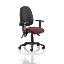 Eclipse III Lever Task Operator Chair Black Back Chilli Col