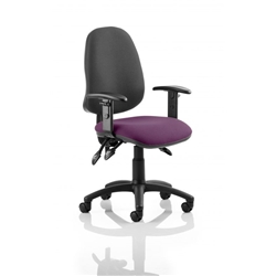 Eclipse III Lever Task Operator Chair Black Back Purple Col