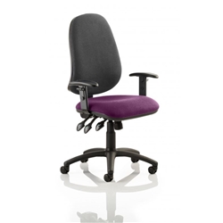 Eclipse XL III Lever Task Operator Chair Black Back Purple