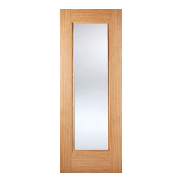 Eindhoven 1L Pre Finished Oak Internal Door 1 Light with Clear Glazing