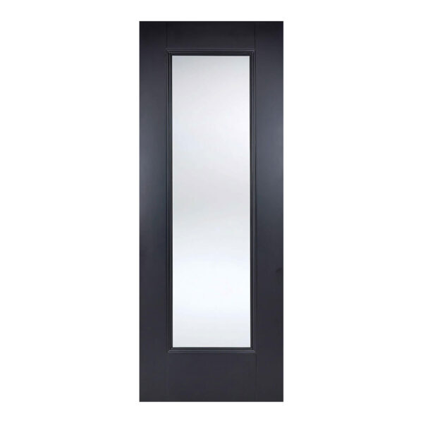 Eindhoven 1L Primed Plus Black Internal Door 1 Light with Clear Glazing