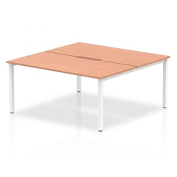 Evolve B2B White Frame Bench Desk 1600 Beech 2 Pod BE148