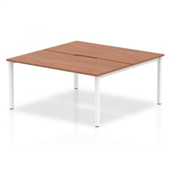 Evolve B2B White Frame Bench Desk 1600 Walnut 2 Pod BE147