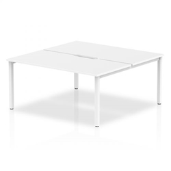 Evolve B2B White Frame Bench Desk 1600 White 2 Pod BE146