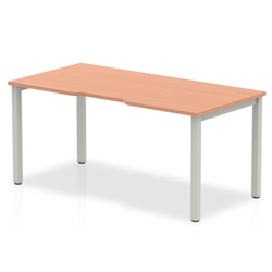 Evolve Single Silver Frame Bench Desk 1200 Beech BE138