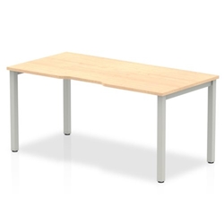 Evolve Single Silver Frame Bench Desk 1200 Maple BE139