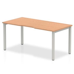 Evolve Single Silver Frame Bench Desk 1200 Oak BE140