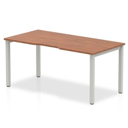 Evolve Single Silver Frame Bench Desk 1200 Walnut BE137