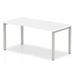 Evolve Single Silver Frame Bench Desk 1200 White BE136