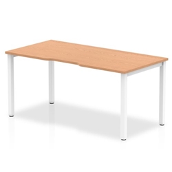 Evolve Single White Frame Bench Desk 1200 Oak BE120