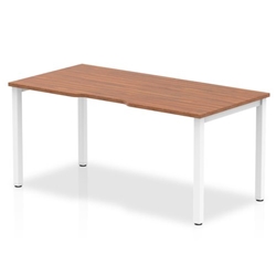 Evolve Single White Frame Bench Desk 1200 Walnut BE117