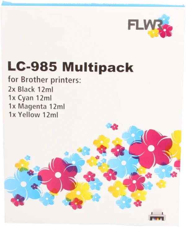 FLWR Brother LC 985 Multipack zwart en kleur